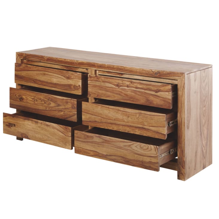 Maisons Du Monde Stockholm - Cómoda Doble Con 6 Cajones De Madera Maciza De Palo Rosa