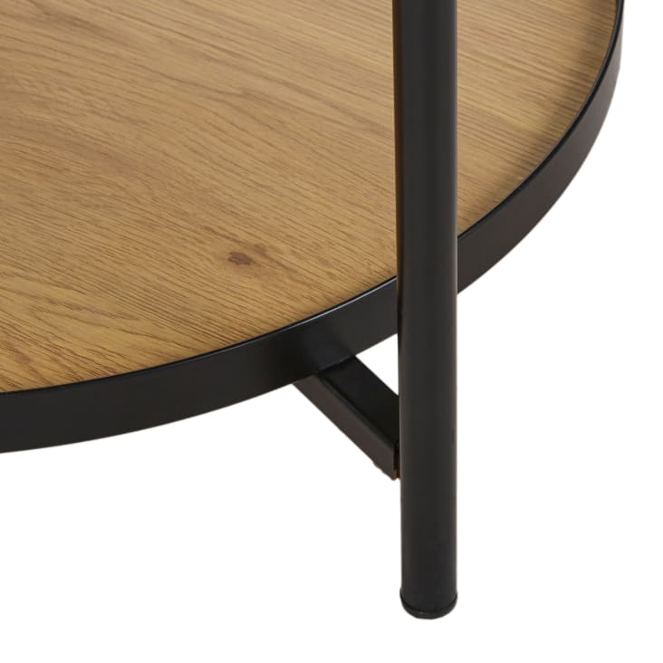 Maisons Du Monde Stona - Mesa De Centro De Cristal Templado Con Efecto Mármol Negro