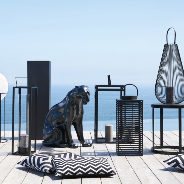 Maisons Du Monde SUMATRA - Figura De Pantera Negra Brillante Alt.70