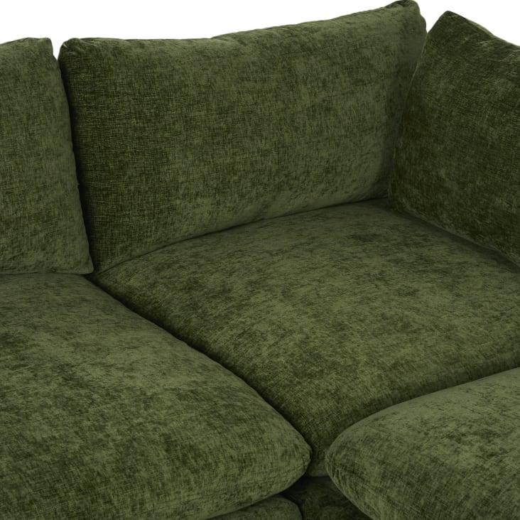 Maisons Du Monde Sunset - Sofá Rinconera Derecha De 5/6 Plazas De Tela De Chenilla Verde