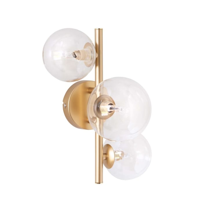 Maisons du Monde Suzanna - Aplique con 3 bolas de cristal y metal dorado