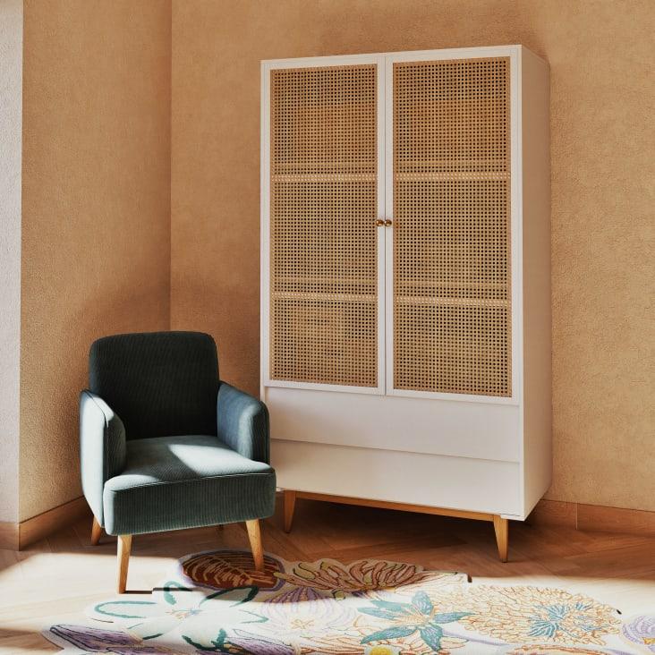 Maisons Du Monde Suzelle - Armario De Rejilla De Ratán Con 2 Puertas Y 2 Cajones