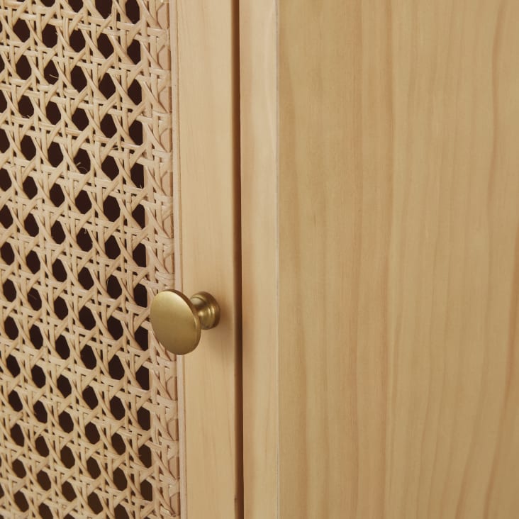 Maisons Du Monde Suzelle - Cajonera Con 1 Puerta De Ratán Trenzado