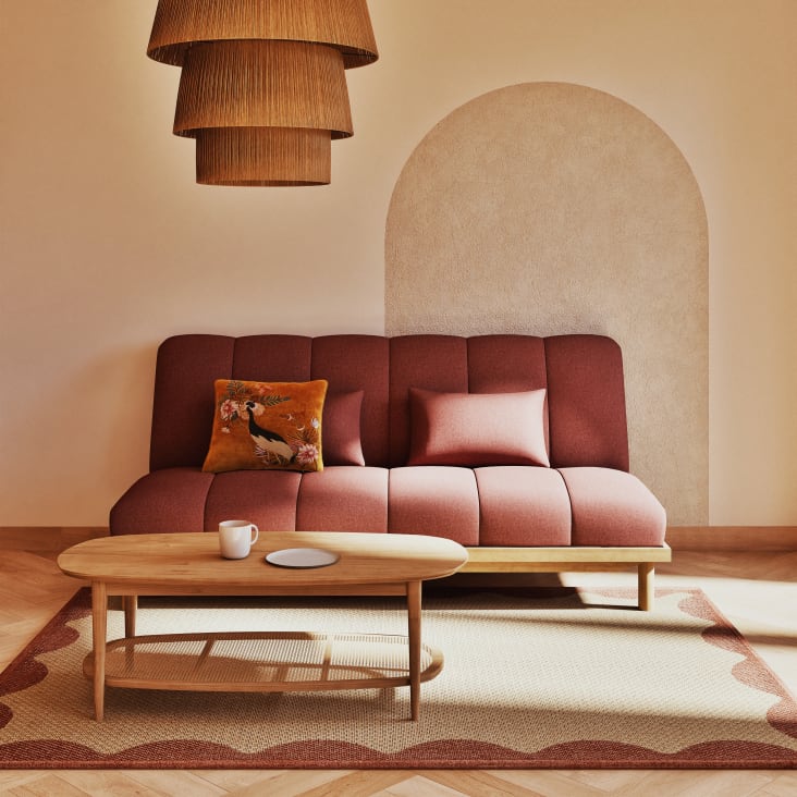 Maisons Du Monde Suzelle - Mesita De Café De 2 Niveles De Madera De Pino Y Rejilla De Ratán