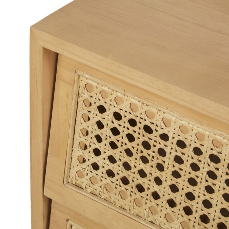 Maisons Du Monde Suzelle - Mesita De Noche Con 2 Cajones De Rejilla De Mimbre