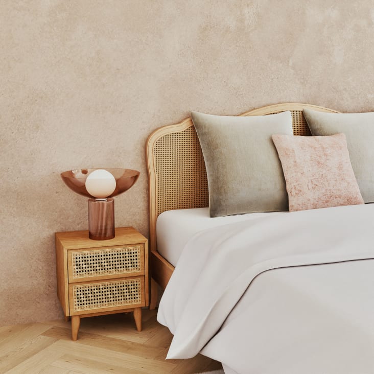 Maisons Du Monde Suzelle - Mesita De Noche Con 2 Cajones De Rejilla De Mimbre