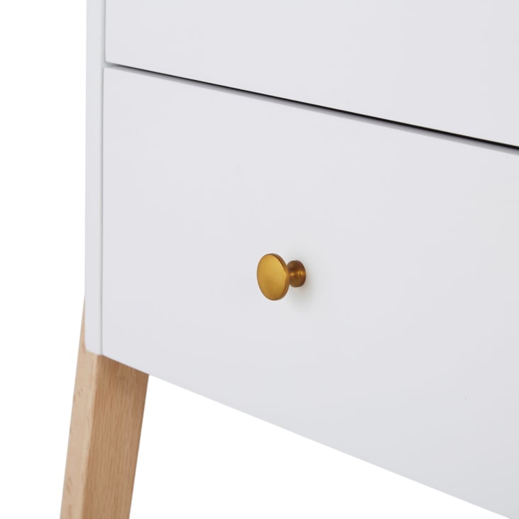 Maisons Du Monde Suzon - Escritorio Infantil De 3 Cajones Crudo Con Patas De Roble