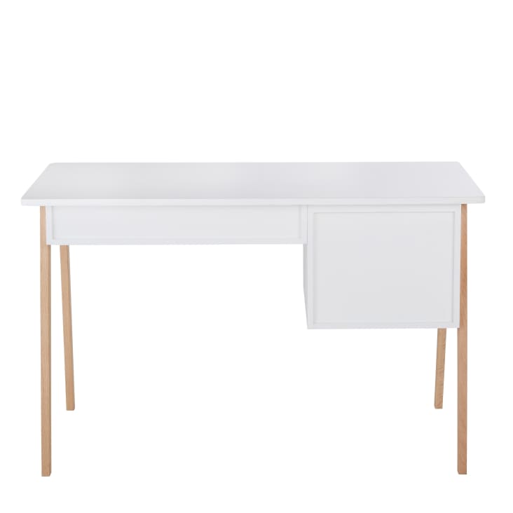 Maisons Du Monde Suzon - Escritorio Infantil De 3 Cajones Crudo Con Patas De Roble