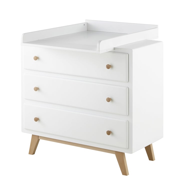 Maisons Du Monde Sweet - Cómoda Blanca De 3 Cajones Compatible Con Cambiador