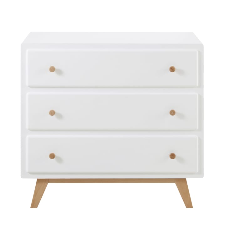 Maisons du Monde Sweet - Cómoda blanca de 3 cajones compatible con cambiador