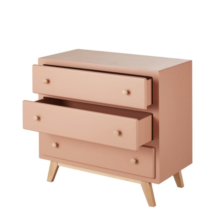 Maisons Du Monde Sweet - Cómoda Terracota Compatible Con Cambiador Con Tres Cajones