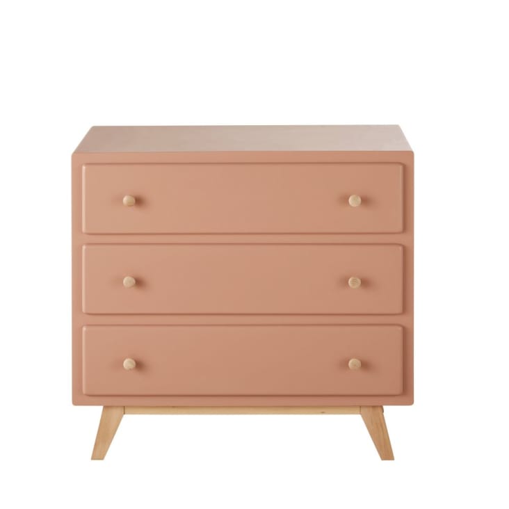 Maisons du Monde Sweet - Cómoda terracota compatible con cambiador con tres cajones