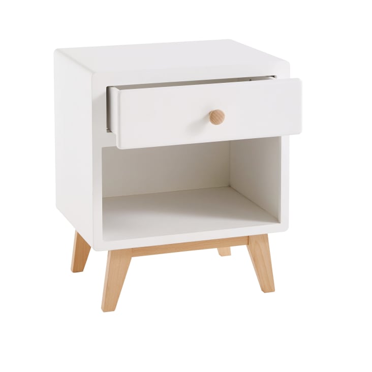 Maisons Du Monde Sweet - Mesita De Noche Vintage Blanca Con 1 Cajón