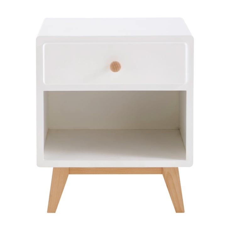 Maisons du Monde Sweet - Mesita de noche vintage blanca con 1 cajón