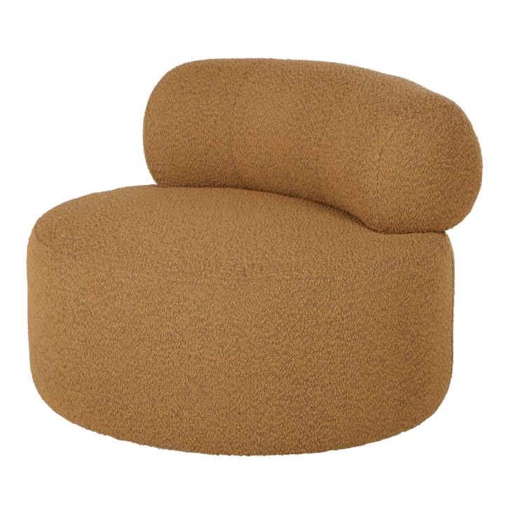 Maisons Du Monde Swivel - Sillón Giratorio De Tela Ocre Efecto Lana Rizada