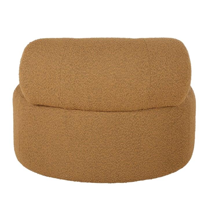 Maisons Du Monde Swivel - Sillón Giratorio De Tela Ocre Efecto Lana Rizada