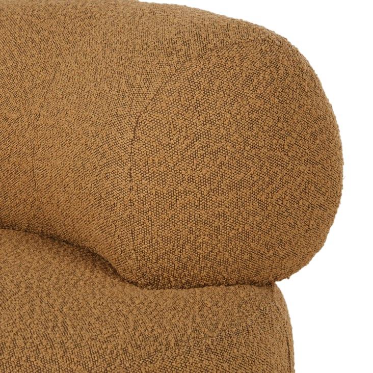 Maisons Du Monde Swivel - Sillón Giratorio De Tela Ocre Efecto Lana Rizada