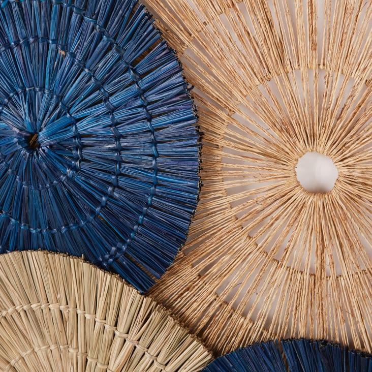 Maisons Du Monde Sydney - Círculos De Junco Azul Y Beige Para Decorar La Pared 147x100 Cm