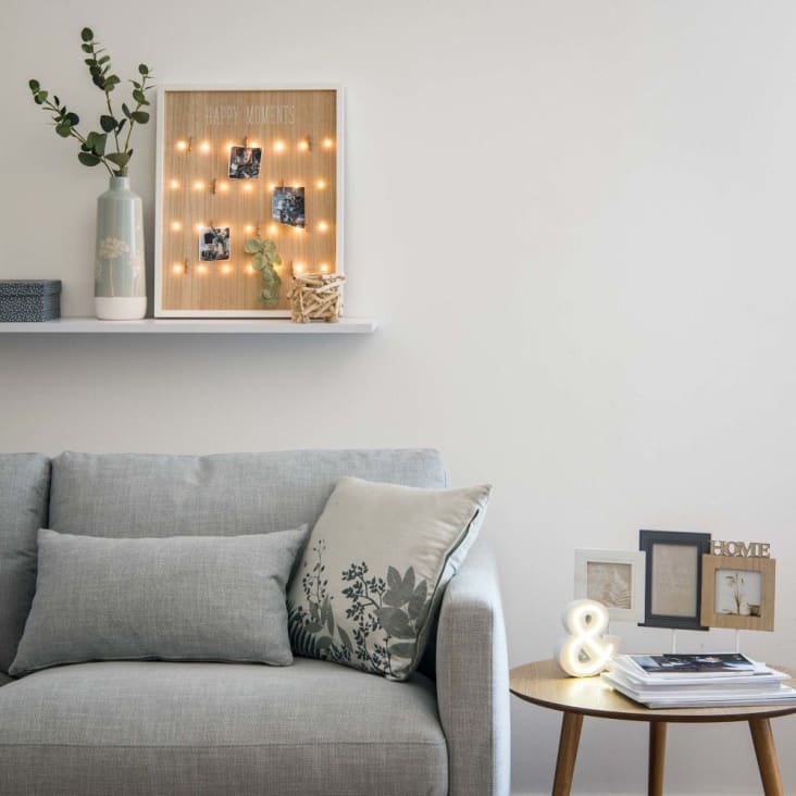 Maisons Du Monde Tablón Luminoso Para Colgar Fotos De Madera De Pino 40x50