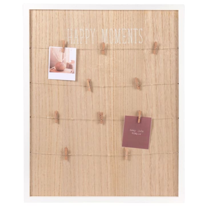Maisons du Monde Tablón luminoso para colgar fotos de madera de pino 40x50