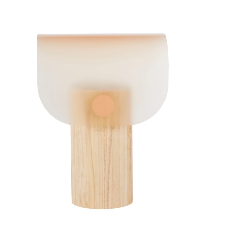 Maisons Du Monde Taliana - Lámpara De Madera Con Pantalla De Acrílico
