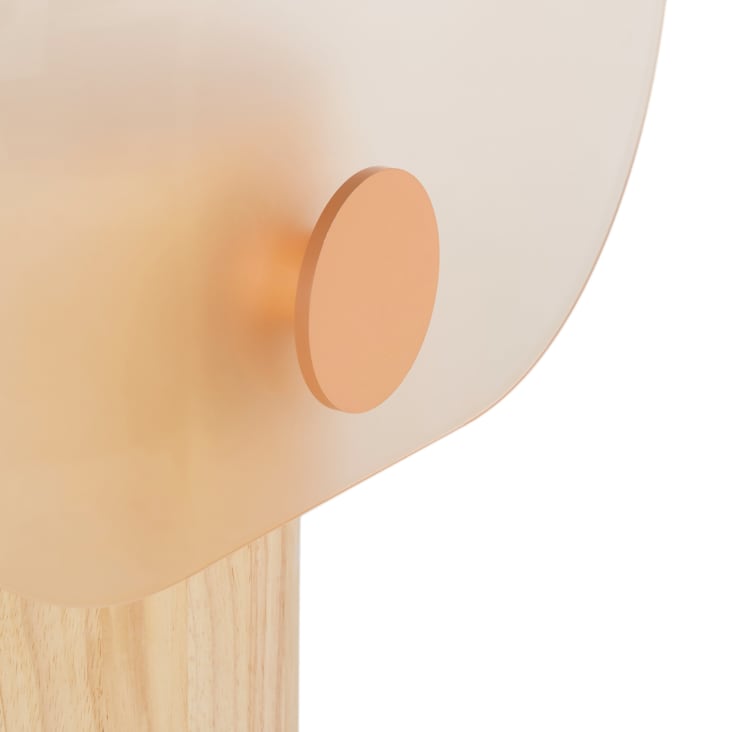 Maisons Du Monde Taliana - Lámpara De Madera Con Pantalla De Acrílico