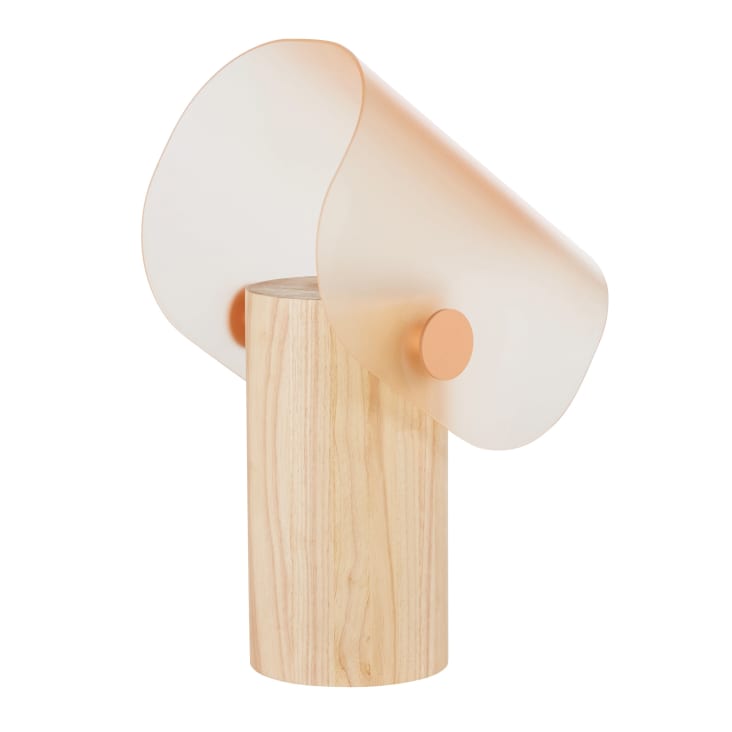 Maisons du Monde Taliana - Lámpara de madera con pantalla de acrílico
