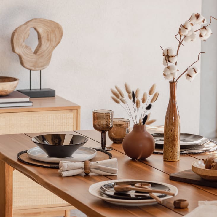 Maisons Du Monde Tallos De Algodón Seco Blanco Y Marrón