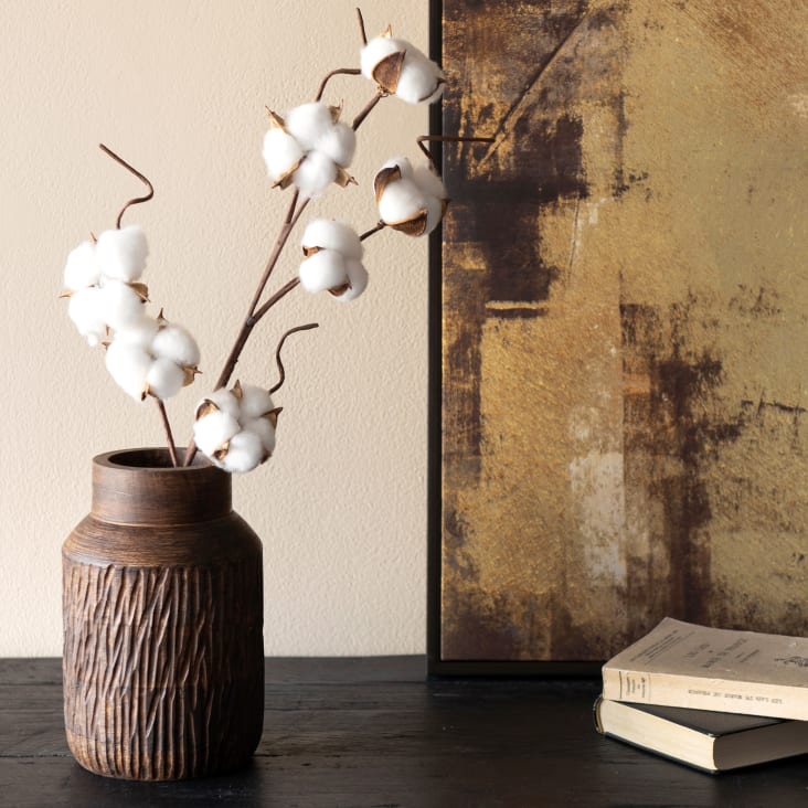 Maisons Du Monde Tallos De Algodón Seco Blanco Y Marrón