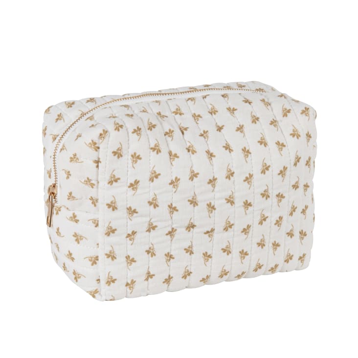 Maisons Du Monde Tamy - Neceser De Algodón De Flores En Color Bronce