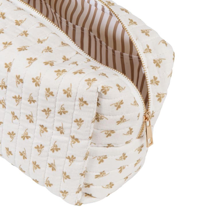 Maisons Du Monde Tamy - Neceser De Algodón De Flores En Color Bronce