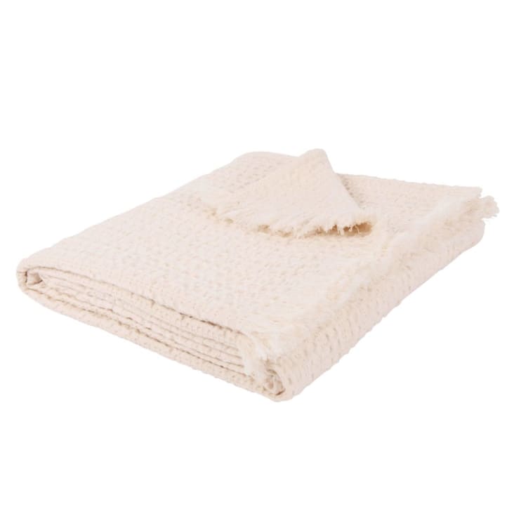 Maisons Du Monde TANAL - Manta Nido De Abeja De Algodón Color Crudo 160x210