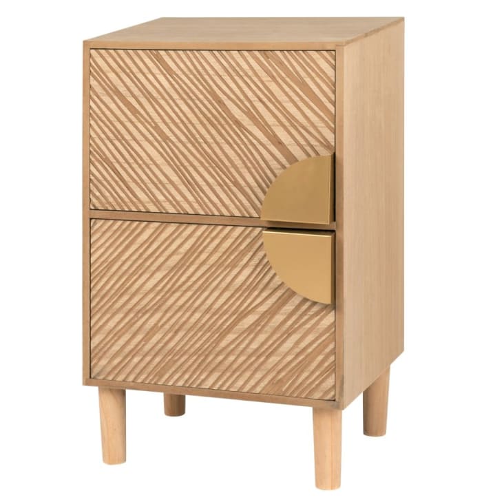 Maisons Du Monde TANGER - Pequeño Mueble De Almacenaje Con 2 Cajones Tallados