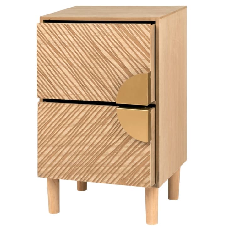 Maisons Du Monde TANGER - Pequeño Mueble De Almacenaje Con 2 Cajones Tallados