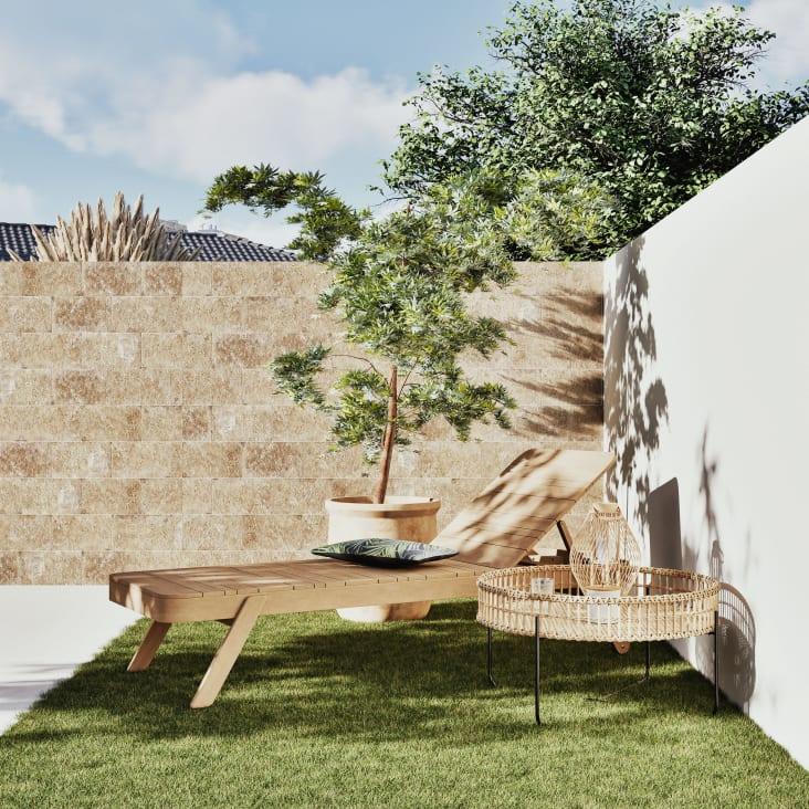Maisons Du Monde Tanglao - Mesa Baja Redonda De Jardín De Resina Imitación A Mimbre