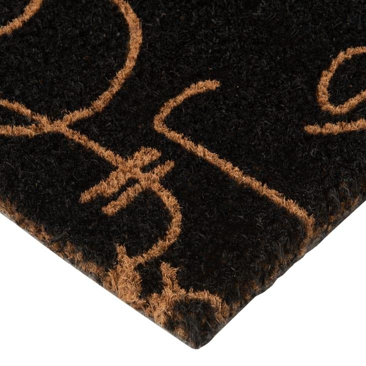 Maisons Du Monde Tanneron - Felpudo Con Caras En Negro Y Marrón 25 X 55