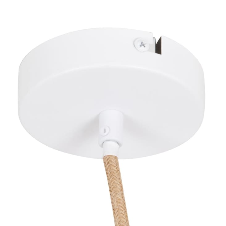 Maisons Du Monde Tanta - Lámpara De Techo De Ratán Y Poliéster Reciclado Beige D.40