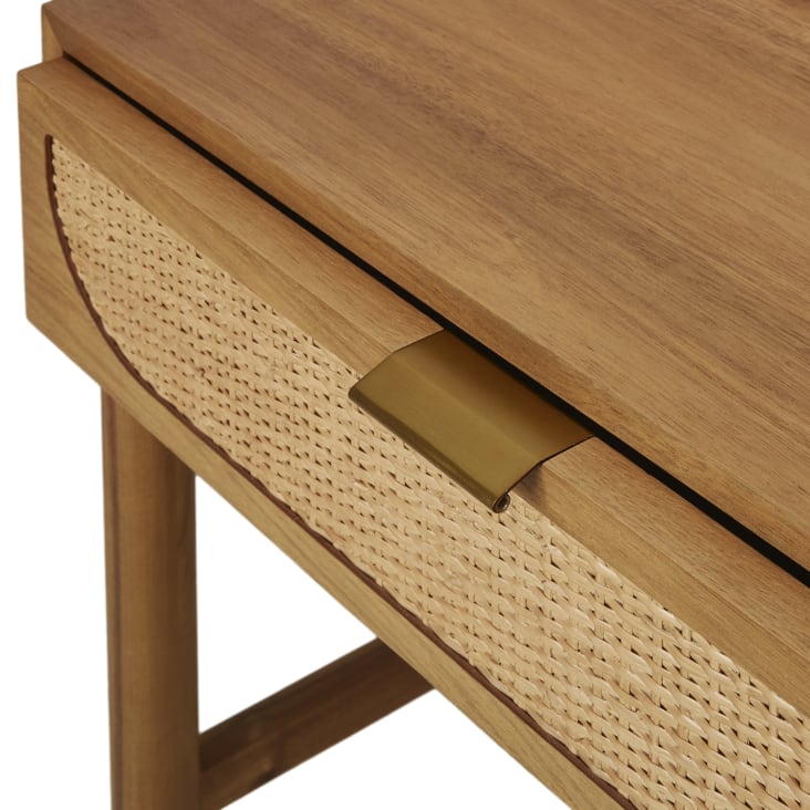 Maisons Du Monde Tarifa - Consola Con 2 Cajones Color Avellana De Ratán Trenzado