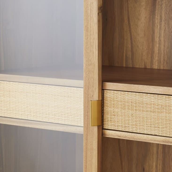 Maisons Du Monde Tarifa - Vitrina De 2 Puertas Y 2 Cajones De Fibra Vegetal