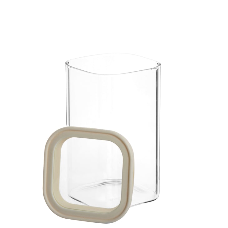 Maisons Du Monde Tarro De Vidrio Transparente Con Silicona Crudo Alt. 17 Cm