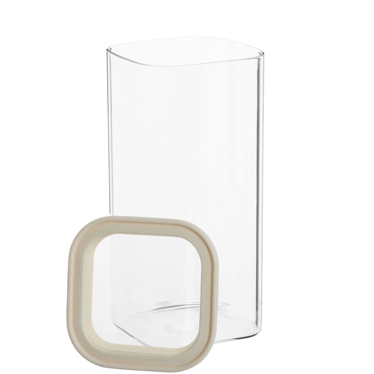 Maisons Du Monde Tarro De Vidrio Transparente Con Silicona Crudo Alt. 22 Cm