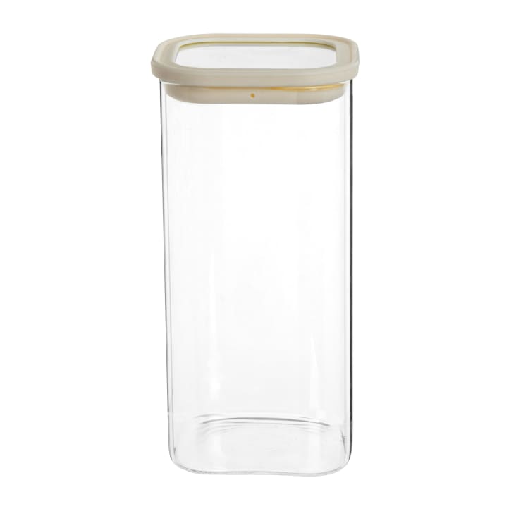 Maisons du Monde Tarro de vidrio transparente con silicona crudo Alt. 22 cm
