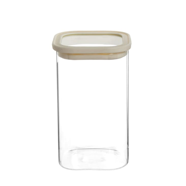 Maisons du Monde Tarro de vidrio transparente con silicona crudo Alt. 17 cm