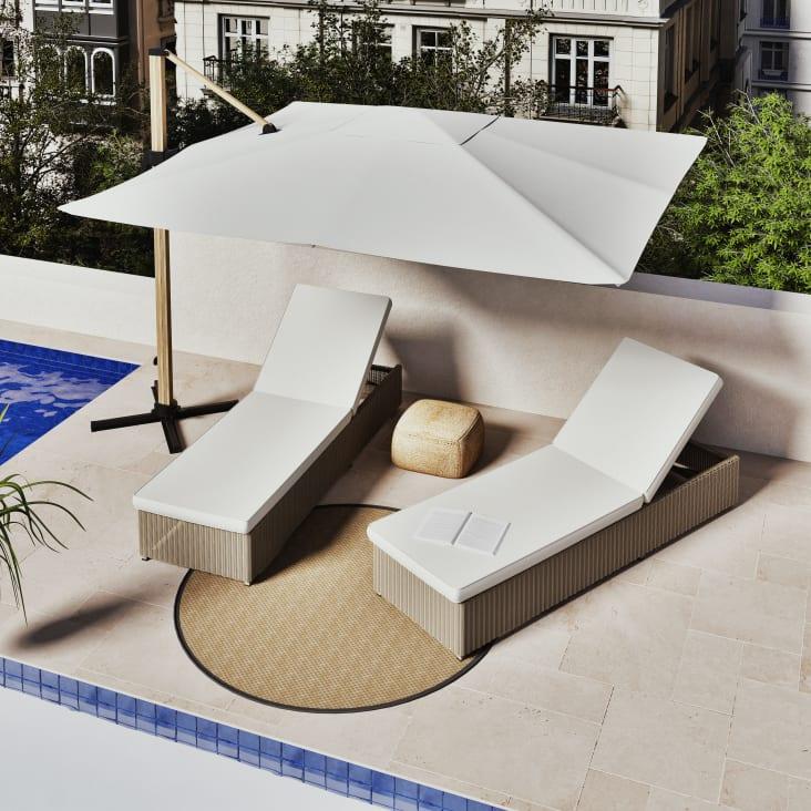 Maisons Du Monde TATAO - Alfombra Redonda De Polipropileno Tejido Beige Y Negro D. 160