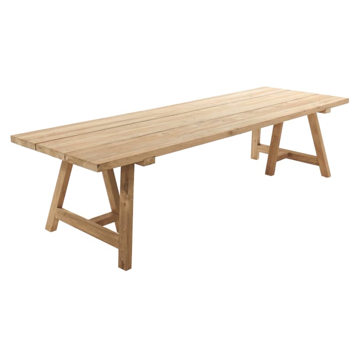 Maisons Du Monde Tecka - Mesa De Jardín De Teca Reciclada 12/14 Personas L.300