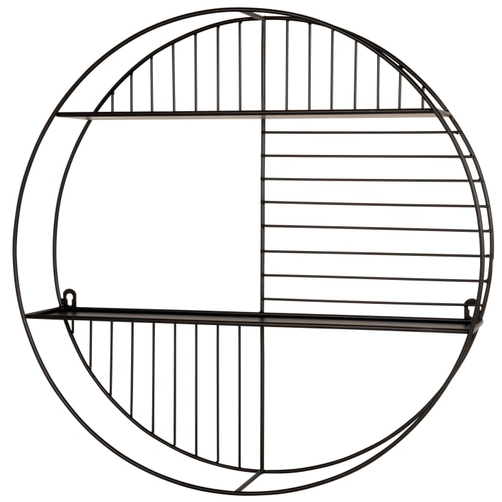 Maisons Du Monde TERRENCE - Estantería De Pared Redonda De Metal Negro