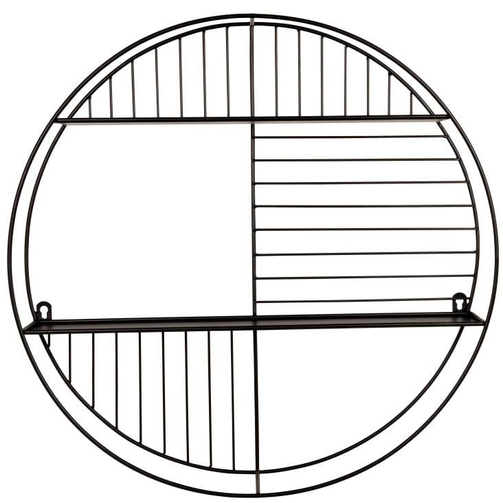 Maisons du Monde TERRENCE - Estantería de pared redonda de metal negro