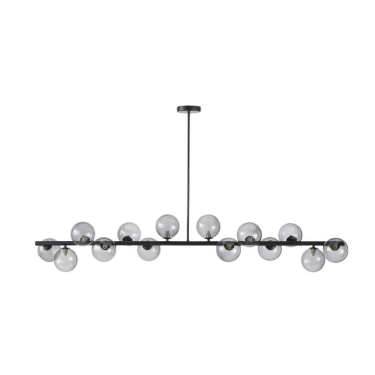 Maisons du Monde THALES - Lámpara de techo de 14 bolas de cristal ahumado y metal negro
