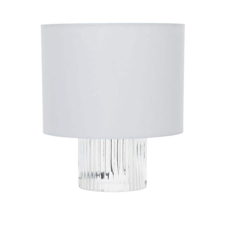 Maisons du Monde Thalis - Lámpara de cristal estriado con pantalla blanca