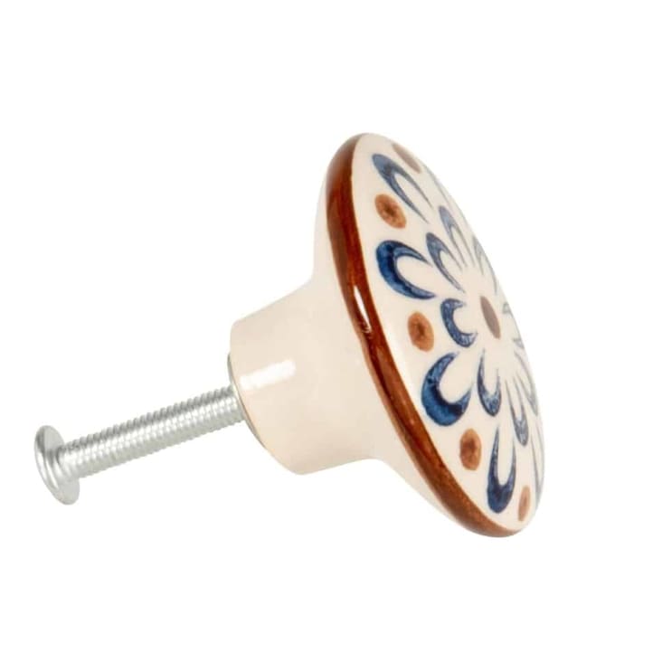 Maisons Du Monde THERESE - Lote De 4 - Pomo De Gres Blanco Y Azul